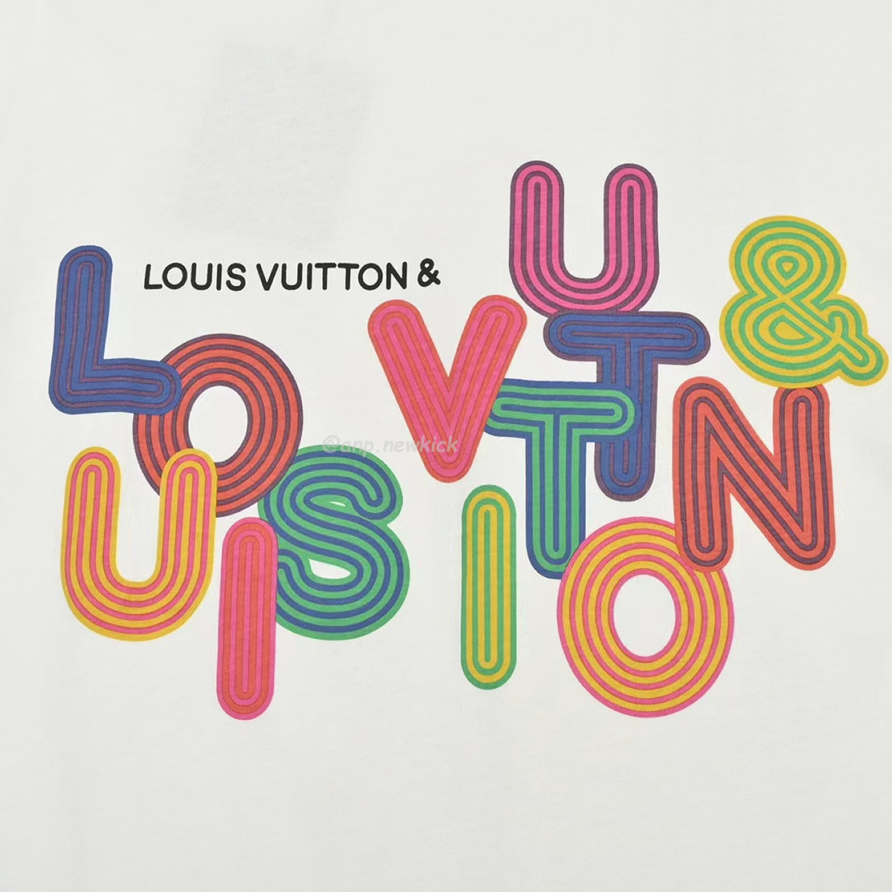 Louis Vuitton Colorful Letter Printed Short Sleeves T Shirt (4) - www.newkick.vip